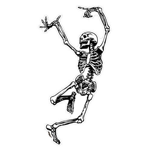 Custom Sticker Maker's dancing skeleton sticker